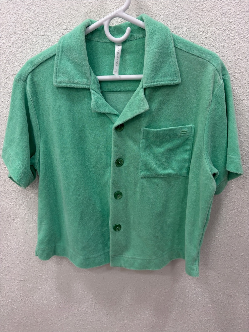 Fabletics Swim Cover Top Terry Cloth Mint Green